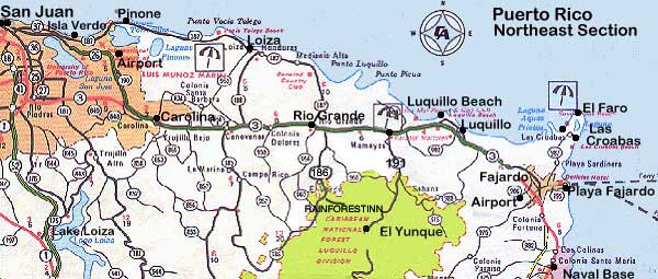 map of eastern Puerto Rico